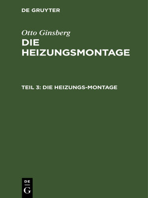cover image of Die Heizungs-Montage